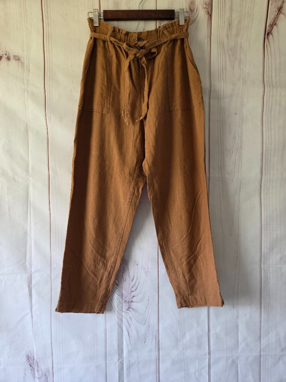 Love Tree Wide Leg Pants, Women’s M, Rust Orange, Lightweight Trousers, pockets